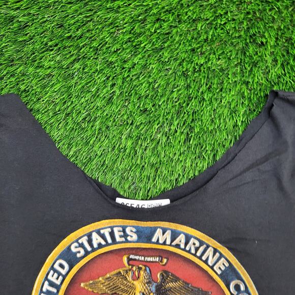 Vintage 1988 US Marine Corps Cutoff Shirt L/XL 24x29 Black - Picture 6 of 11